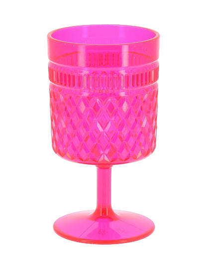 Verre à pied plastique rose framboise 270 ml