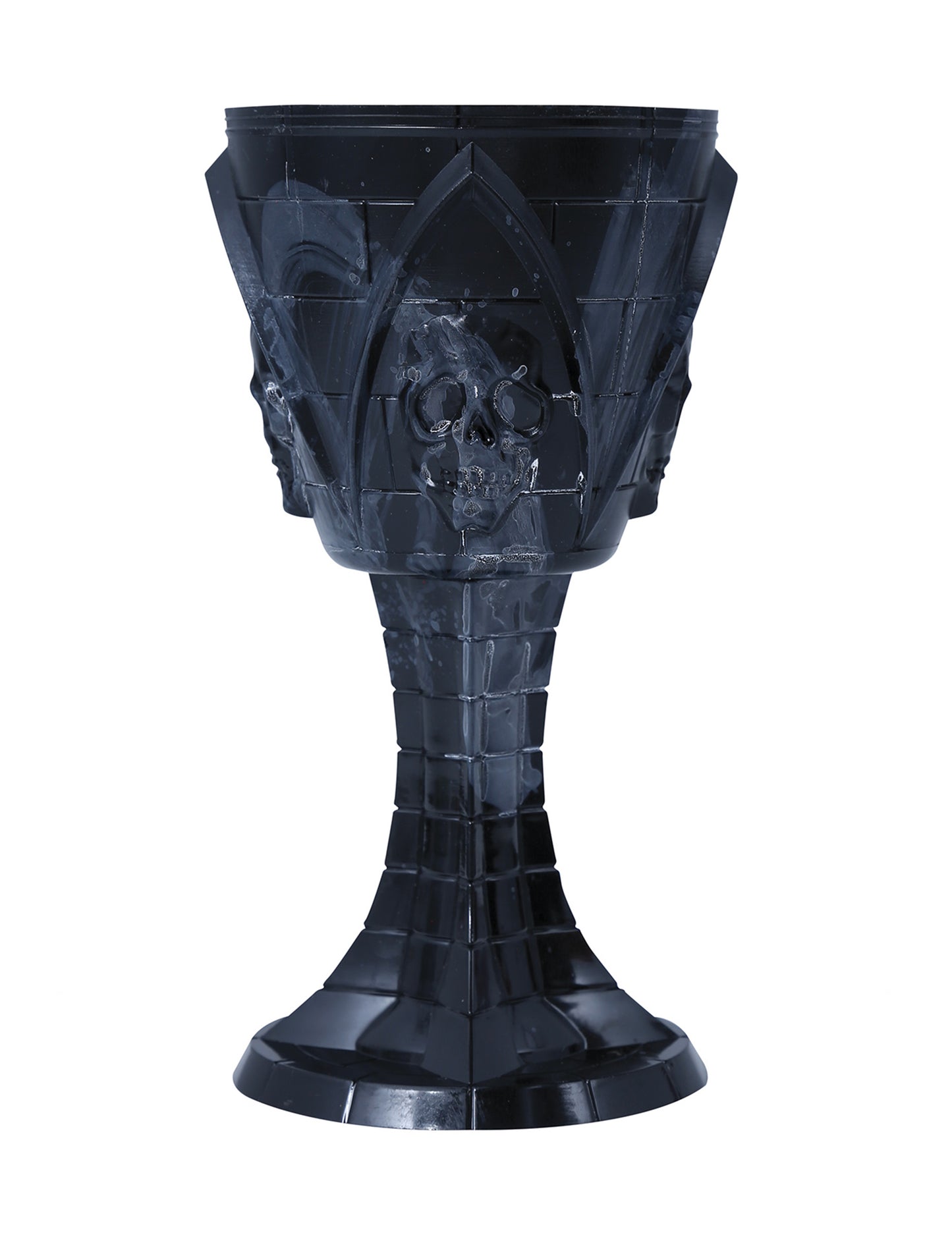 Sklenené lebky s nápisom