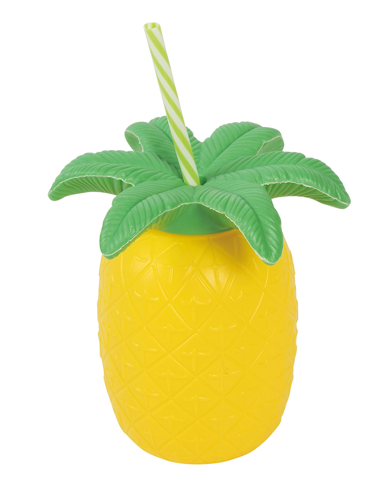 Verre ananas avec paille pour fête jaune et vert