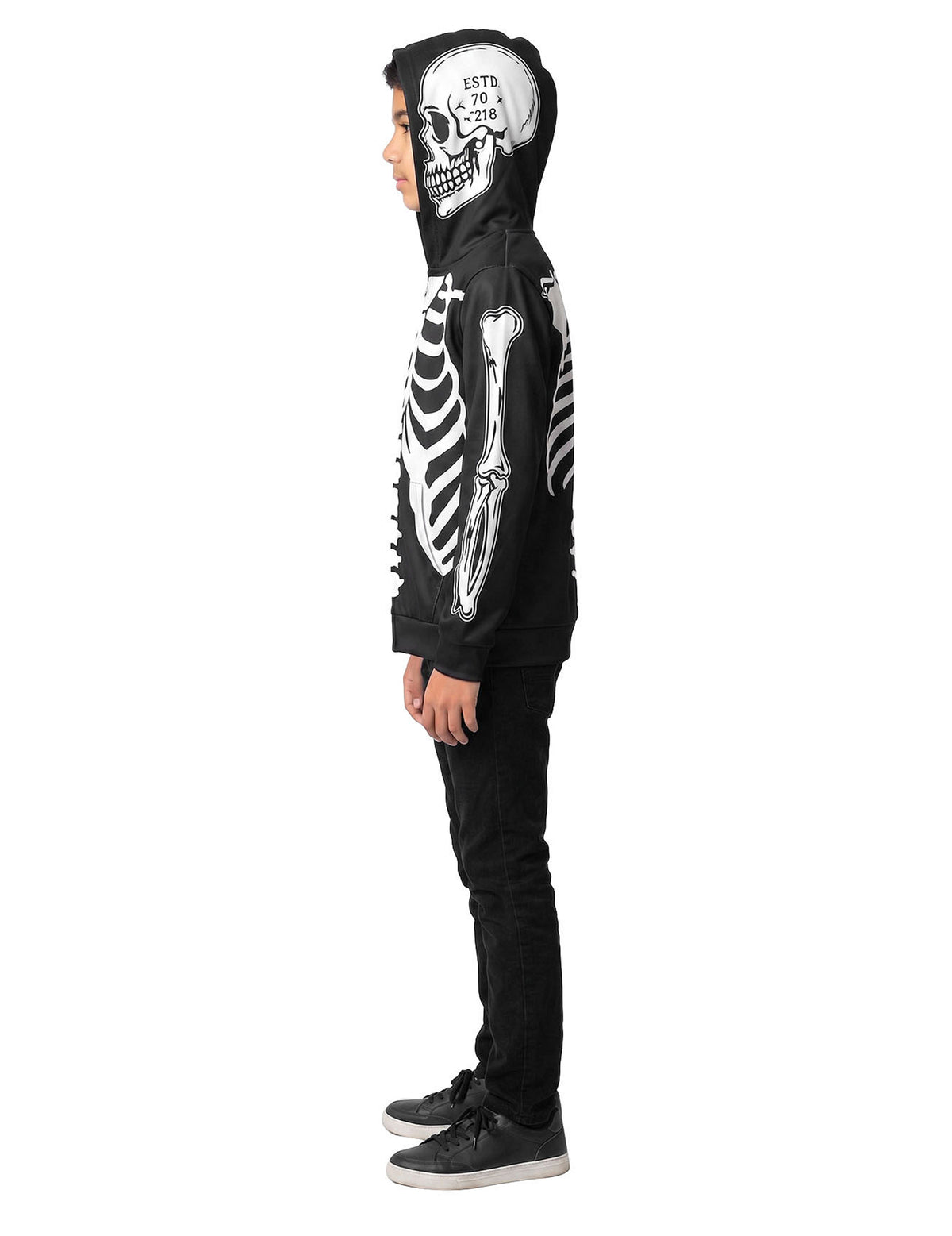 Veste à capuche imprimé squelette adolescent