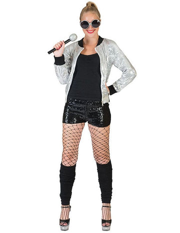 Dámska strieborná hodvábna bunda