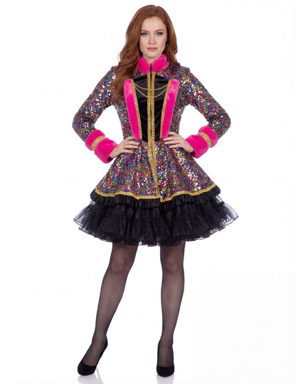 Luxusná dámska viacfarebná flitrovaná bunda