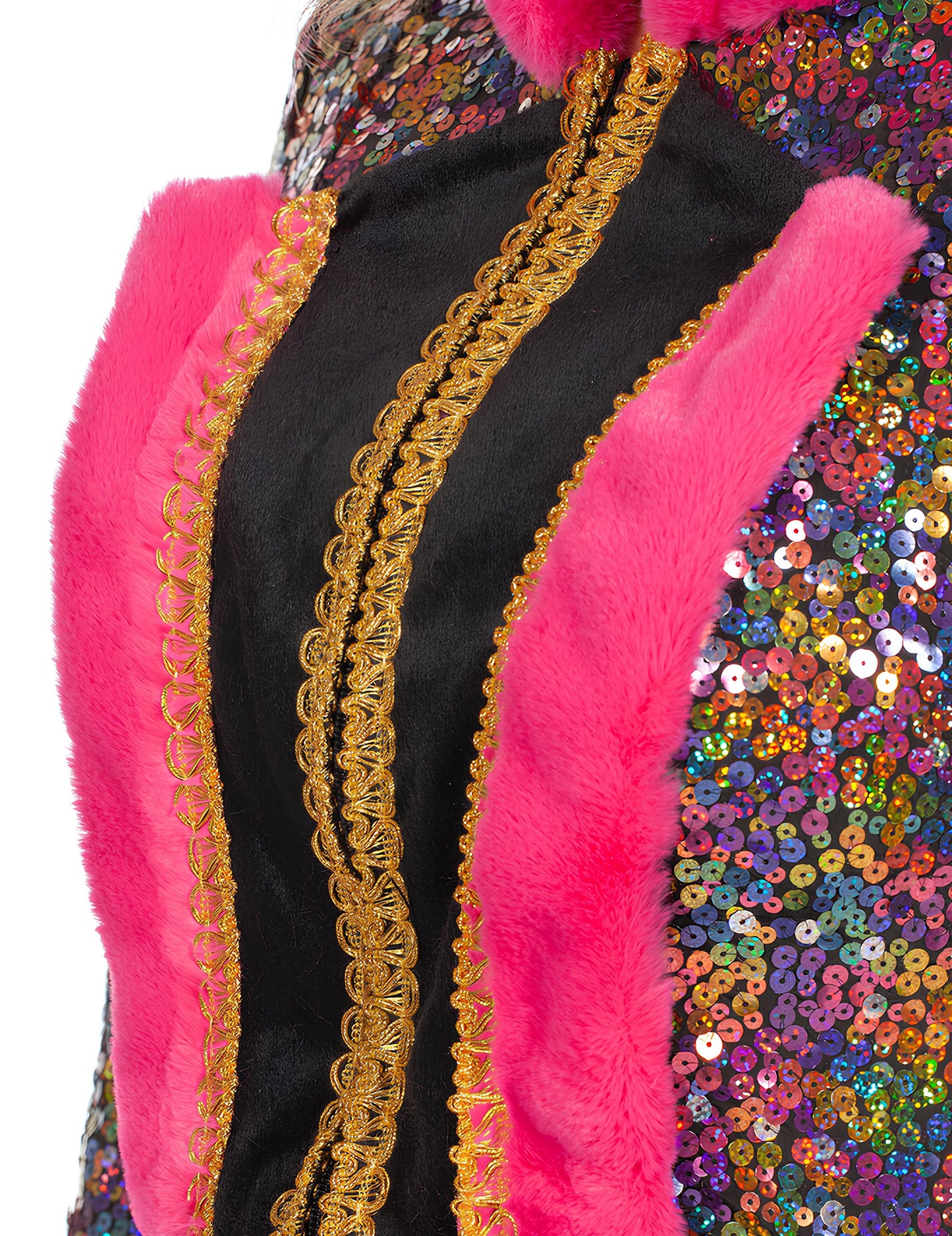 Luxusná dámska viacfarebná flitrovaná bunda