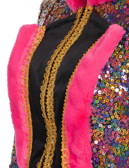 Luxusná dámska viacfarebná flitrovaná bunda