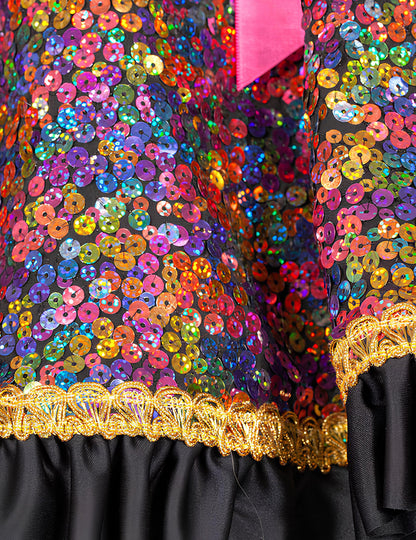 Luxusná dámska viacfarebná flitrovaná bunda