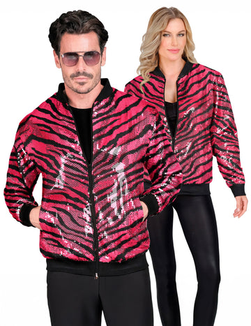 Dospelá ružová bunda s tigrmi