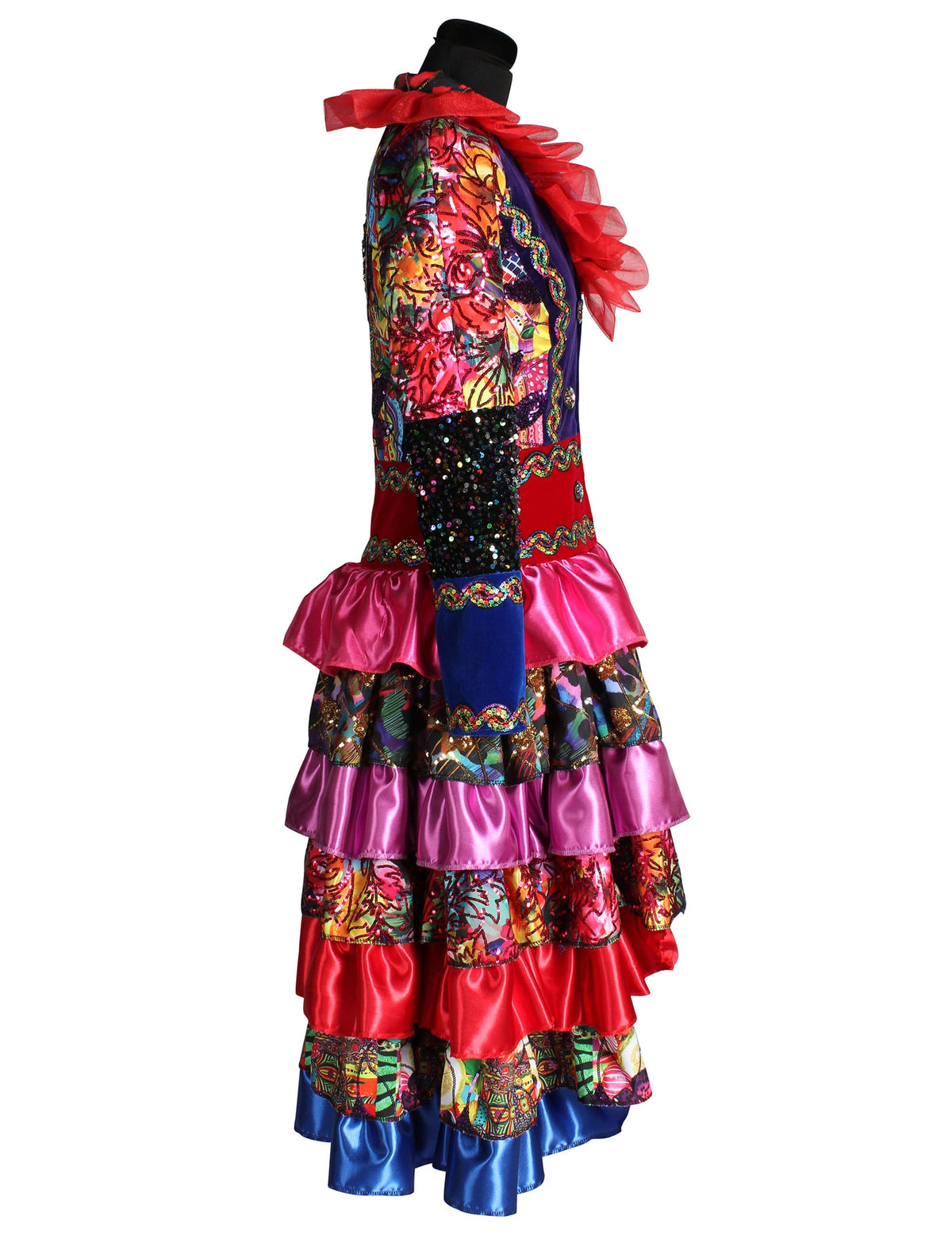 Vue de profil de la veste longue style Fiesta Carnavale