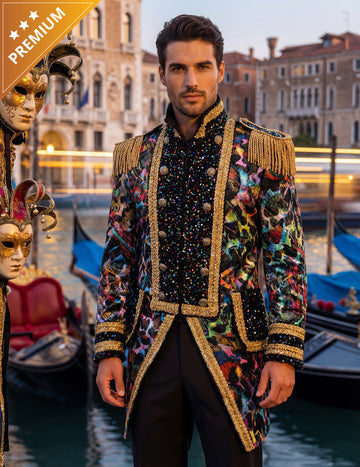 Luxusná pánska karnevalová bunda v neónových farbách