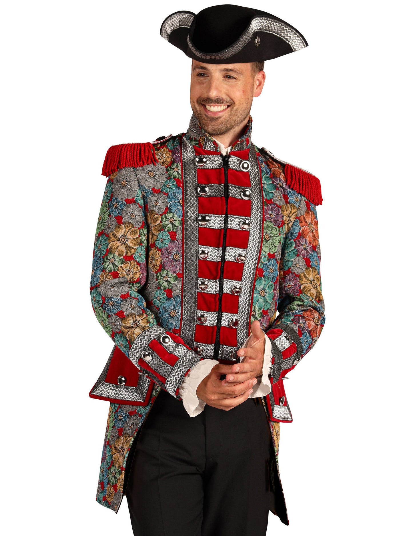 Pánska luxusná karnevalová bunda s kvetinovým vzorom