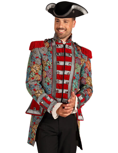 Pánska luxusná karnevalová bunda s kvetinovým vzorom