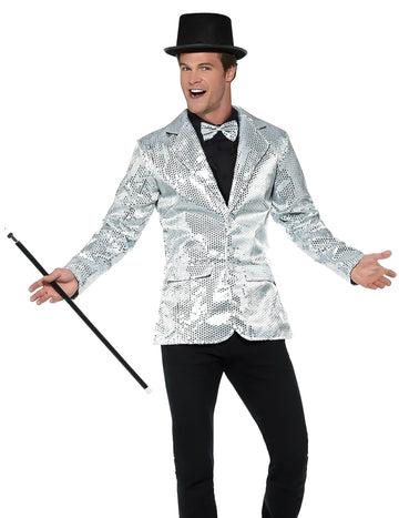 Strieborná disco bunda s luxusnými mužmi