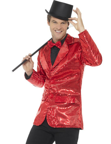 Červená disco bunda s luxusným mužom