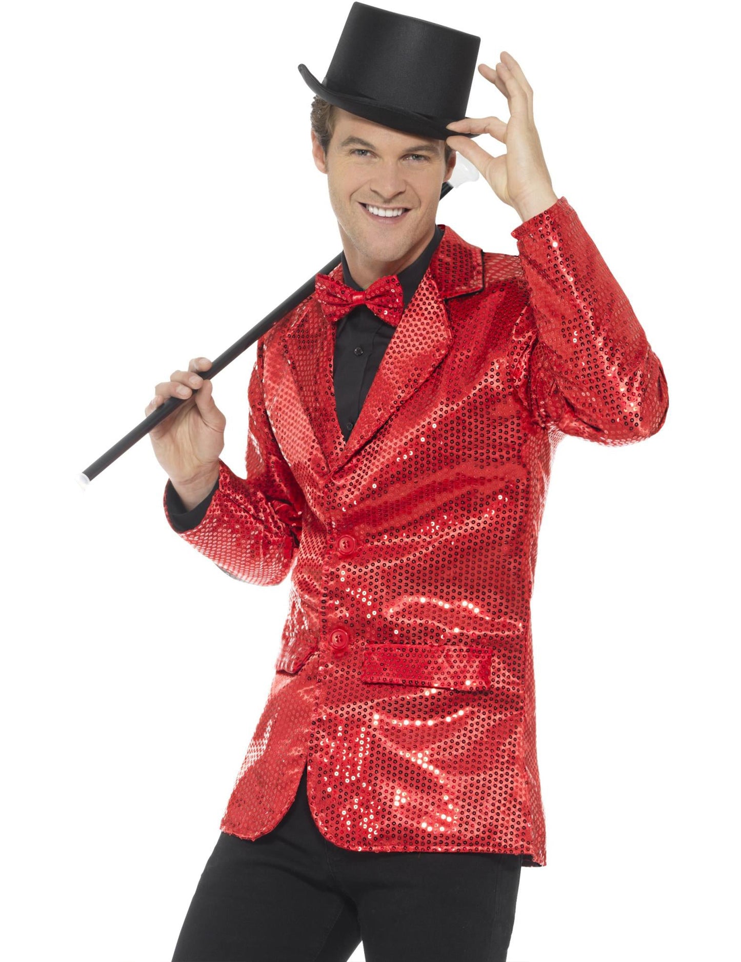 Červená disco bunda s luxusným mužom