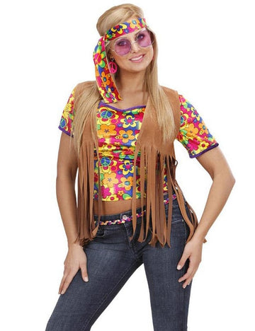 Hnedá hippie bunda s dámskymi strapcami