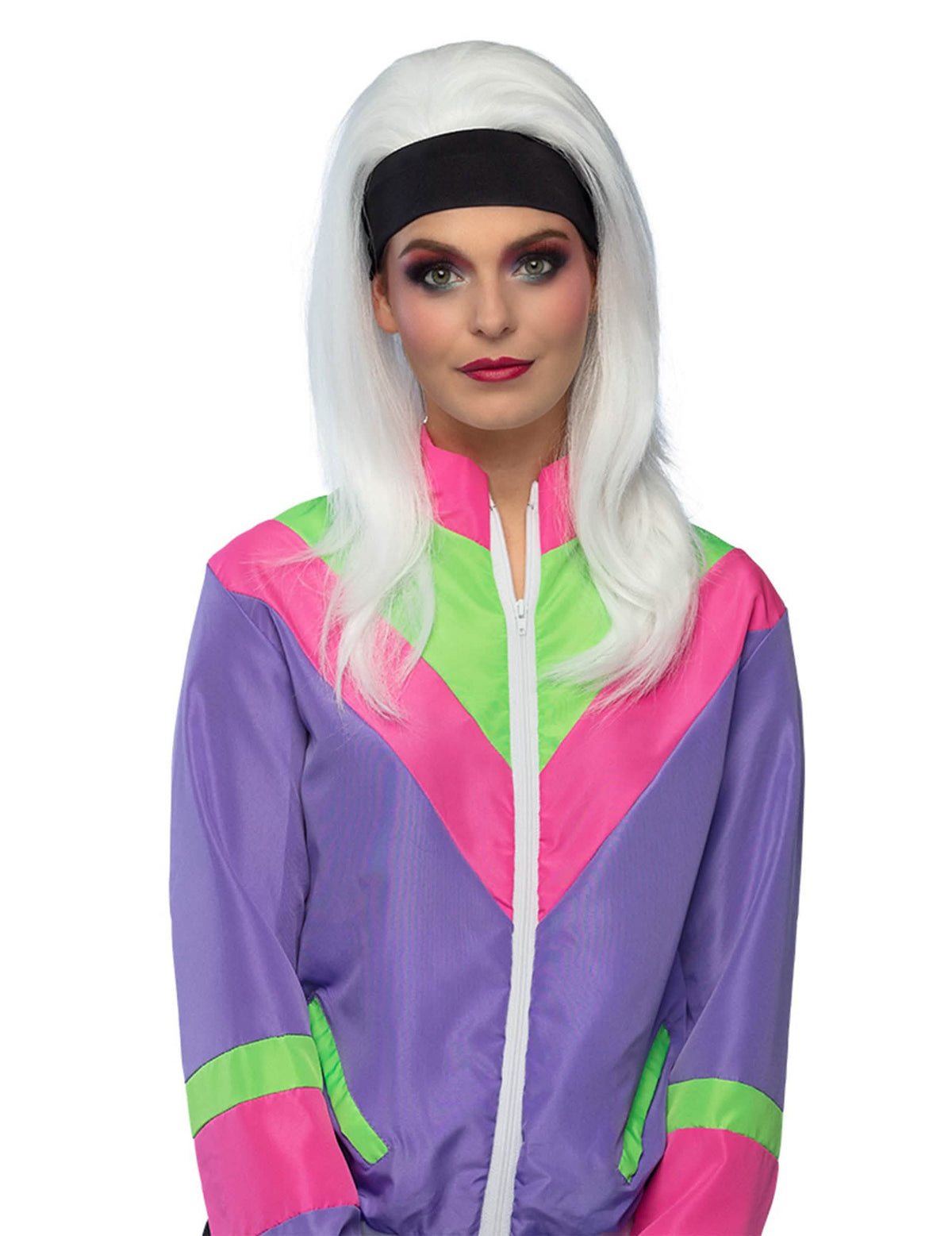 Detailný záber na trup retro dámskej joggingovej bundy