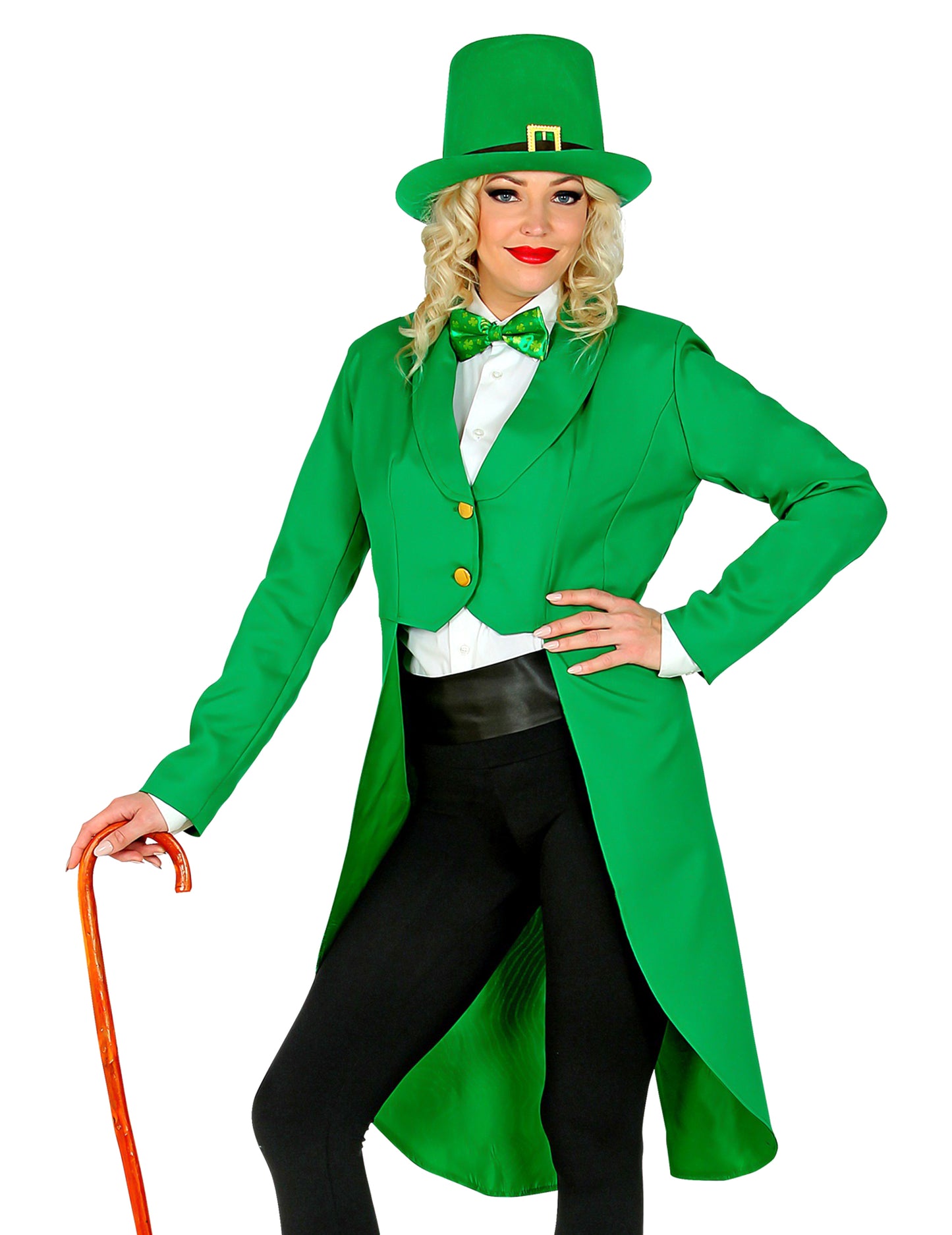 Zelený frak na Svätého Patrika pre ženy 