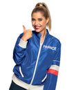 Veste supporter France pour femme bleue avec marquage et bandes tricolores