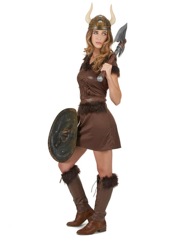 Viking kostým sexy hnedá žena
