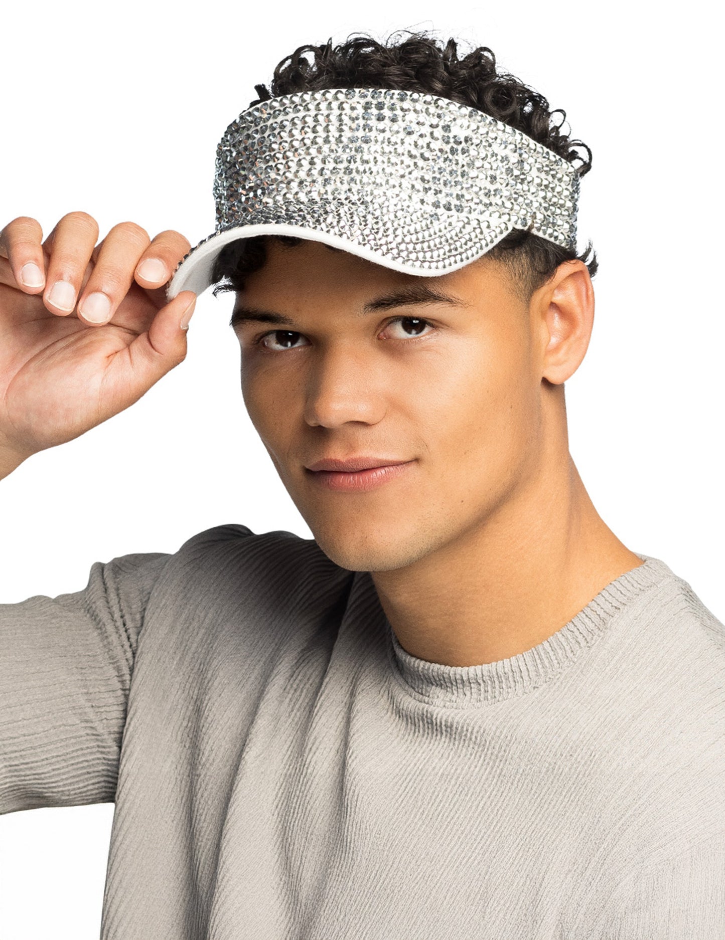 Strieborný šilt s kamienkami pre dospelých