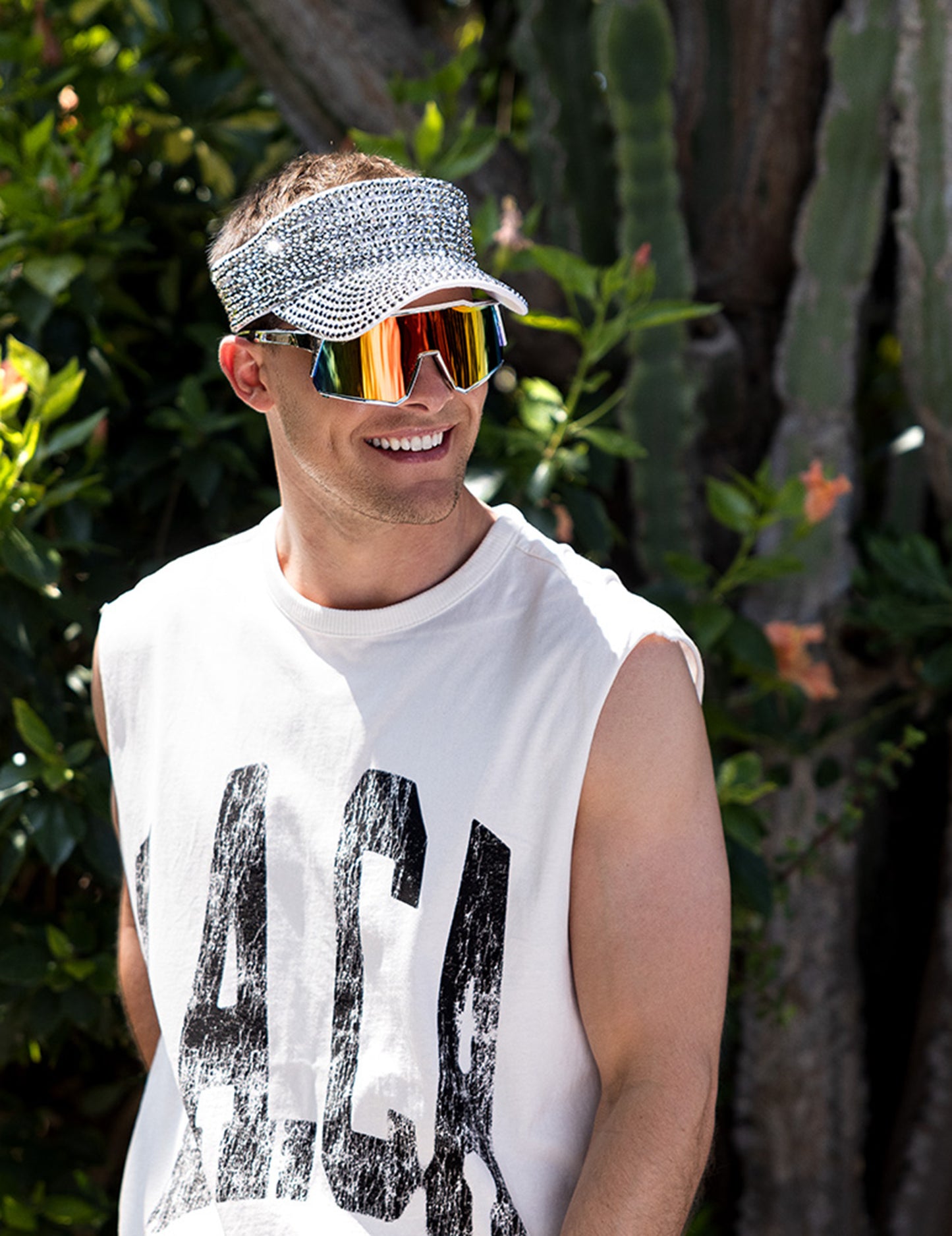 Strieborný šilt s kamienkami pre dospelých