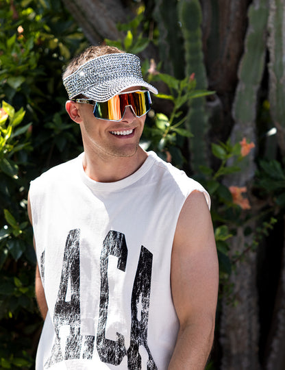 Strieborný šilt s kamienkami pre dospelých