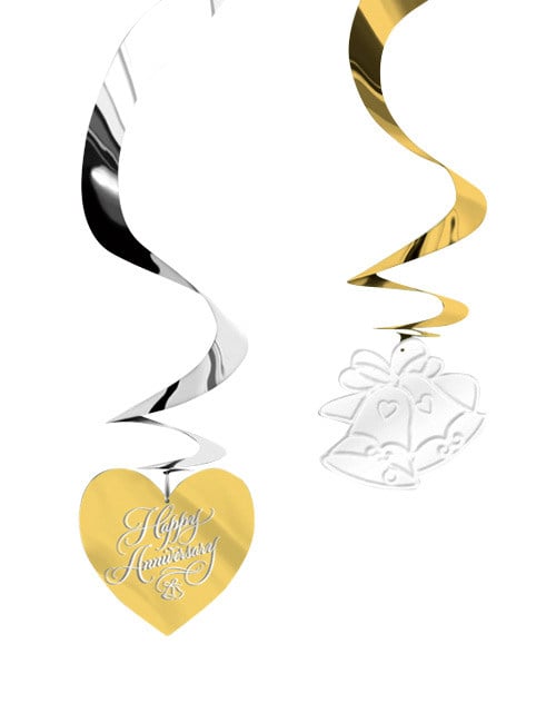 Suspensions anniversaire de mariage pour décoration or et argent