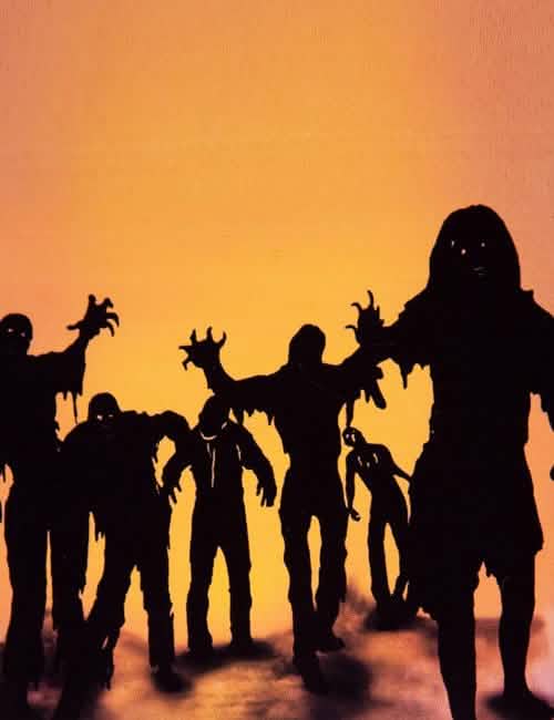 Balíček dekorácie samolepky zombie na halloween čierna a oranžová